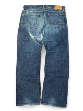 Y2K American Eagle Faded Distressed Loose Straight Jeans